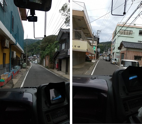 2021.8/22 福井/越前海岸の丹生郡越前町あたり・狭い街並みを走る漁火街道(R305)